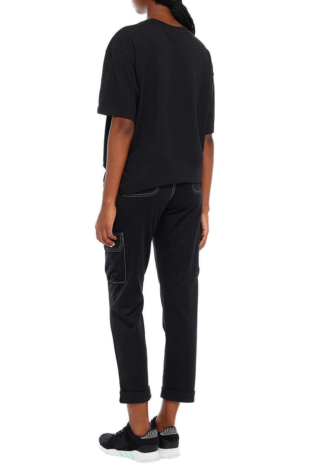 ADIDAS ORIGINALS Appliquéd cotton-blend stretch-piqué track pants