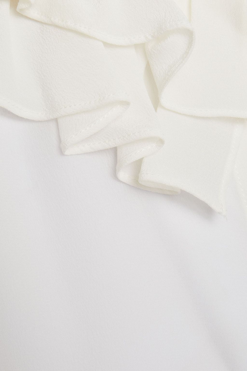 SANDRO Alor ruffled silk-crepe shirt