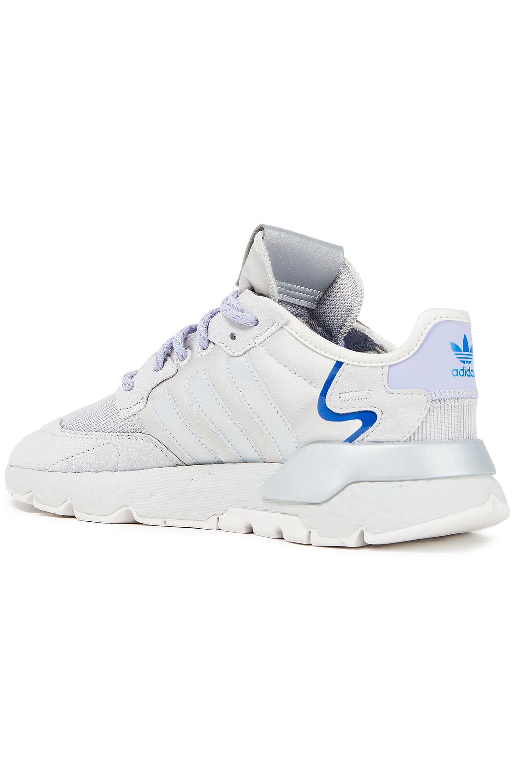 ADIDAS ORIGINALS Nite Jogger metallic Primeknit, neoprene and faux suede sneakers