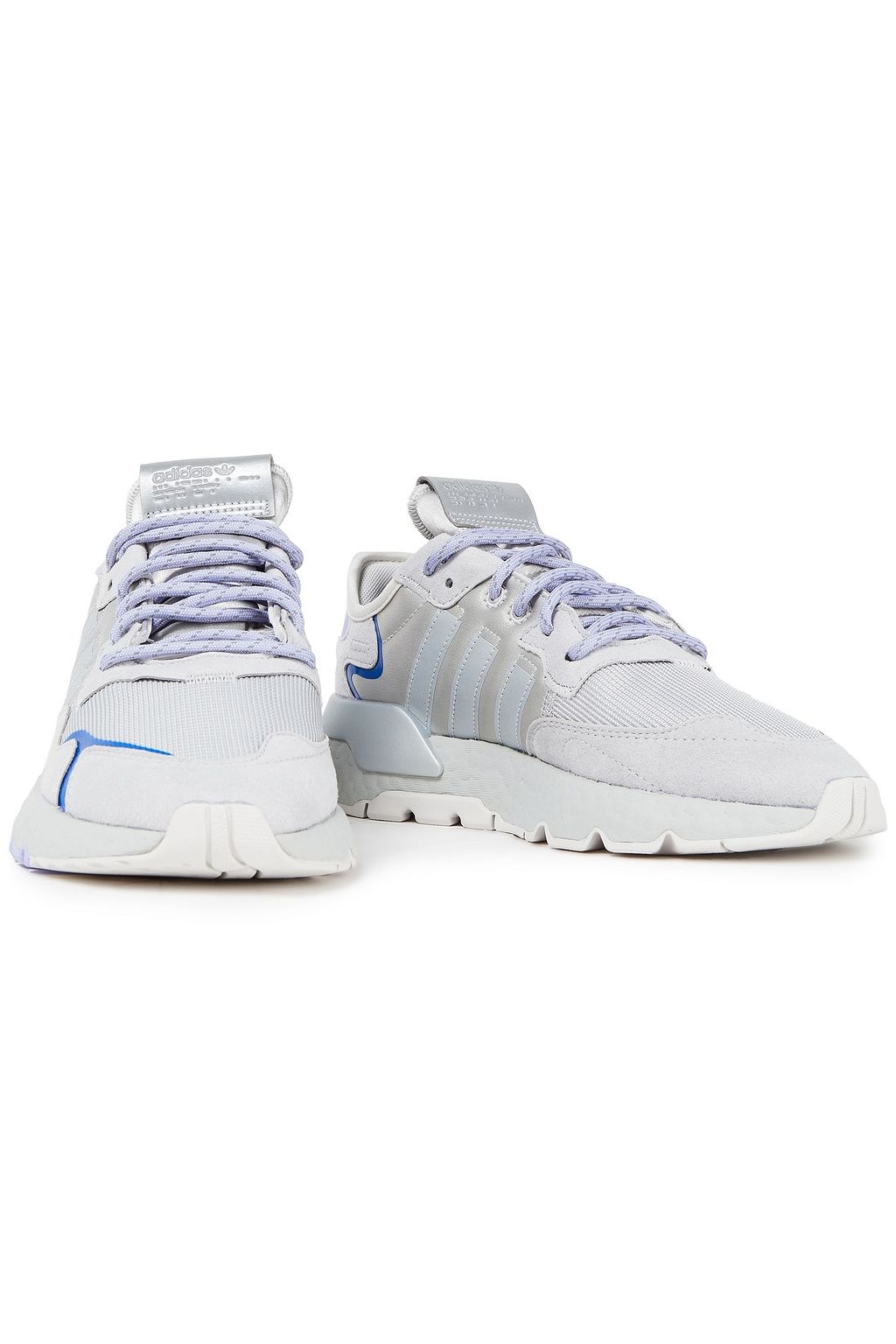 ADIDAS ORIGINALS Nite Jogger metallic Primeknit, neoprene and faux suede sneakers