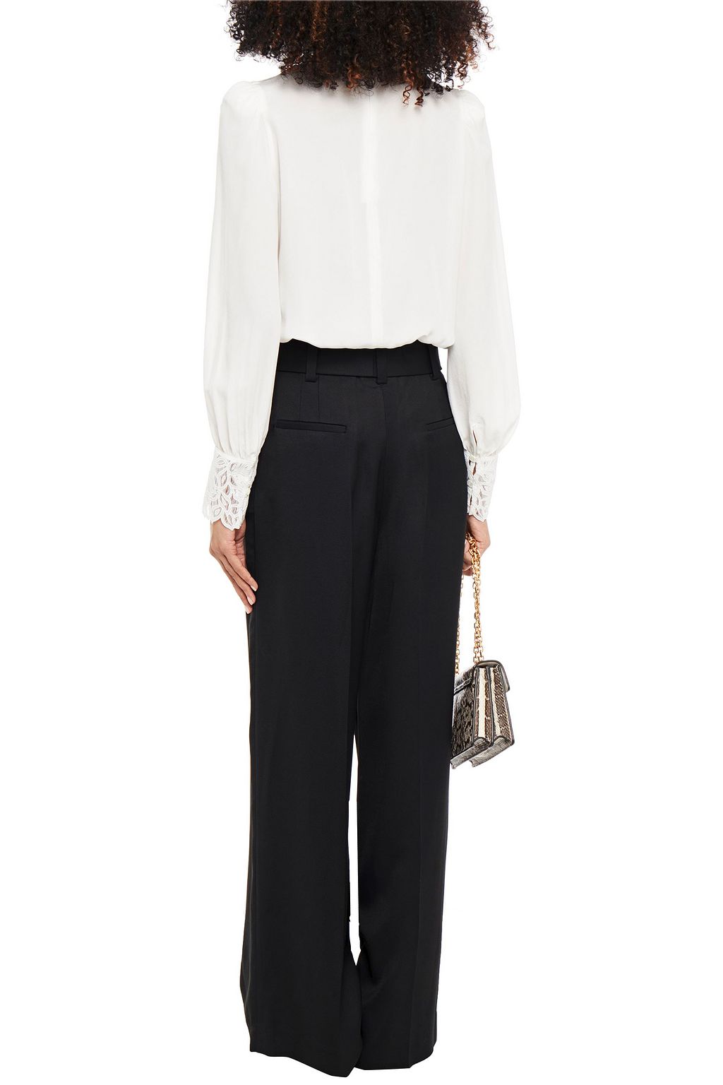 SANDRO Ellina pleated twill wide-leg pants