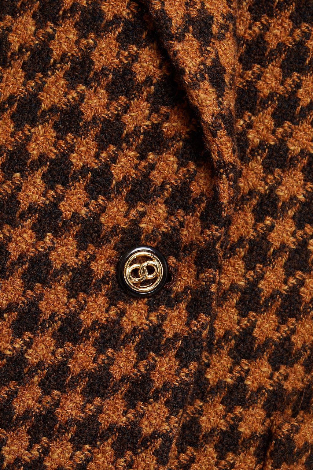 SANDRO Houndstooth wool and cotton-blend tweed blazer
