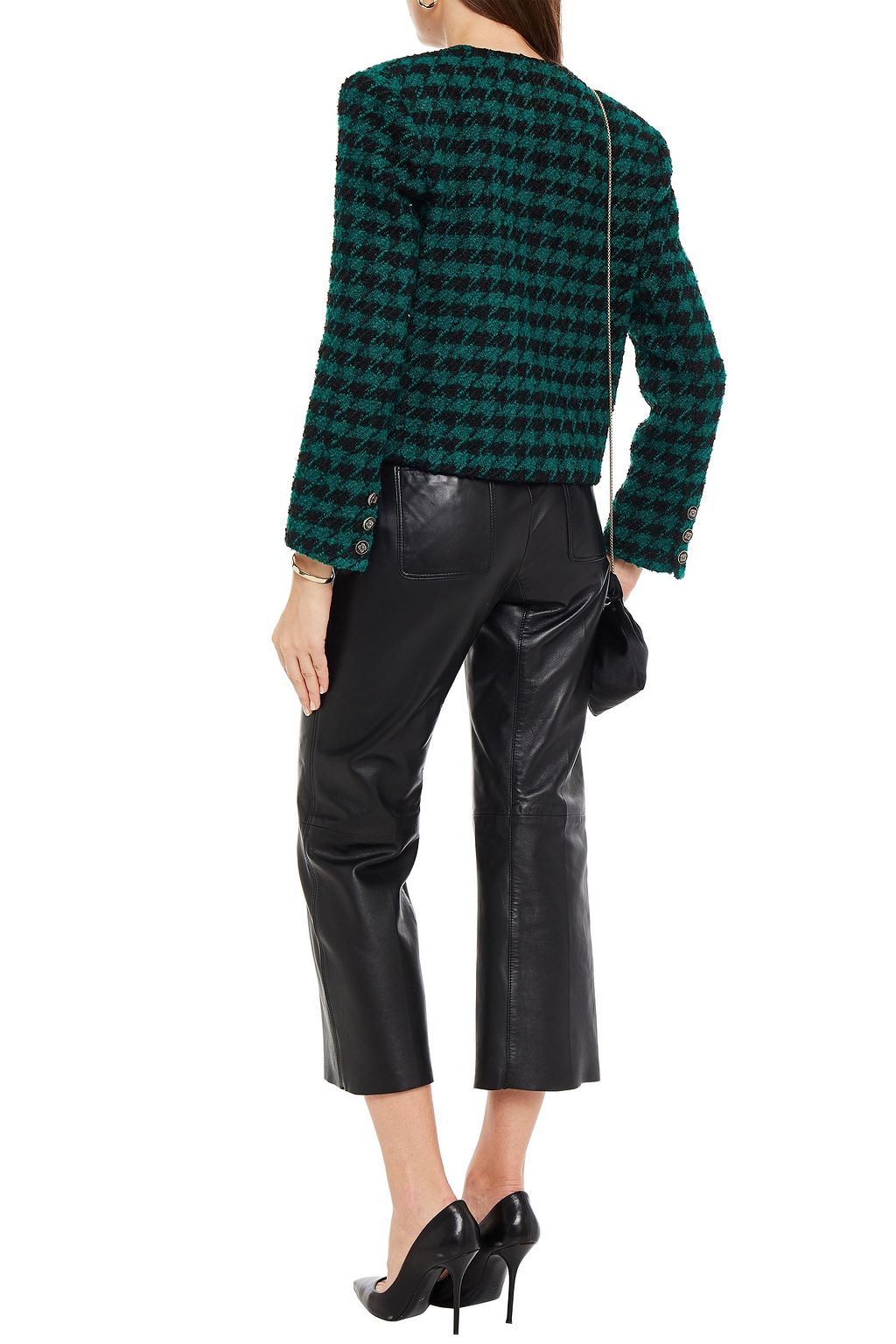 SANDRO Clarissa houndstooth bouclé-tweed jacket