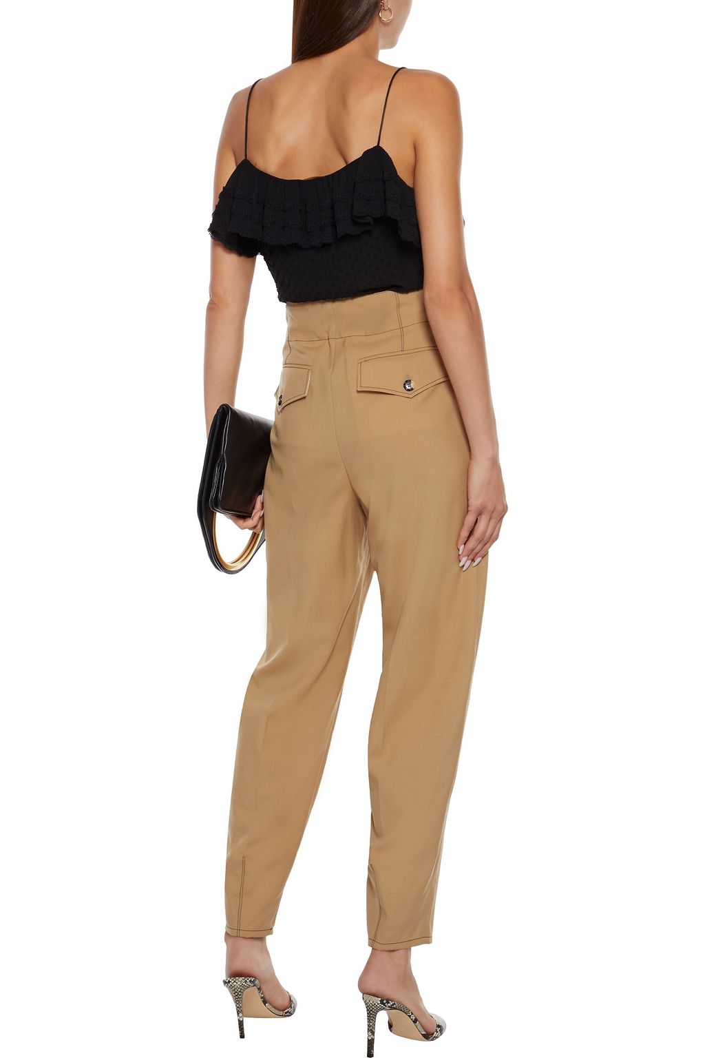 ZIMMERMANN Ruffled plissé-trimmed fil coupé chiffon camisole