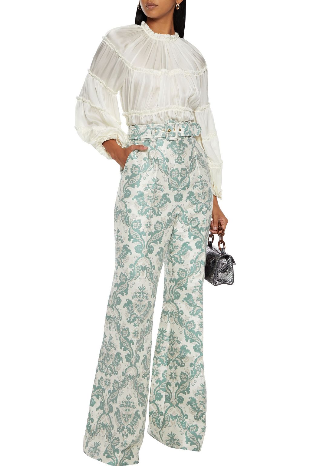 ZIMMERMANN Tiered washed-silk blouse