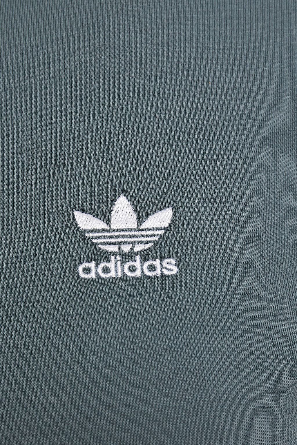 ADIDAS ORIGINALS Striped stretch-cotton jersey top