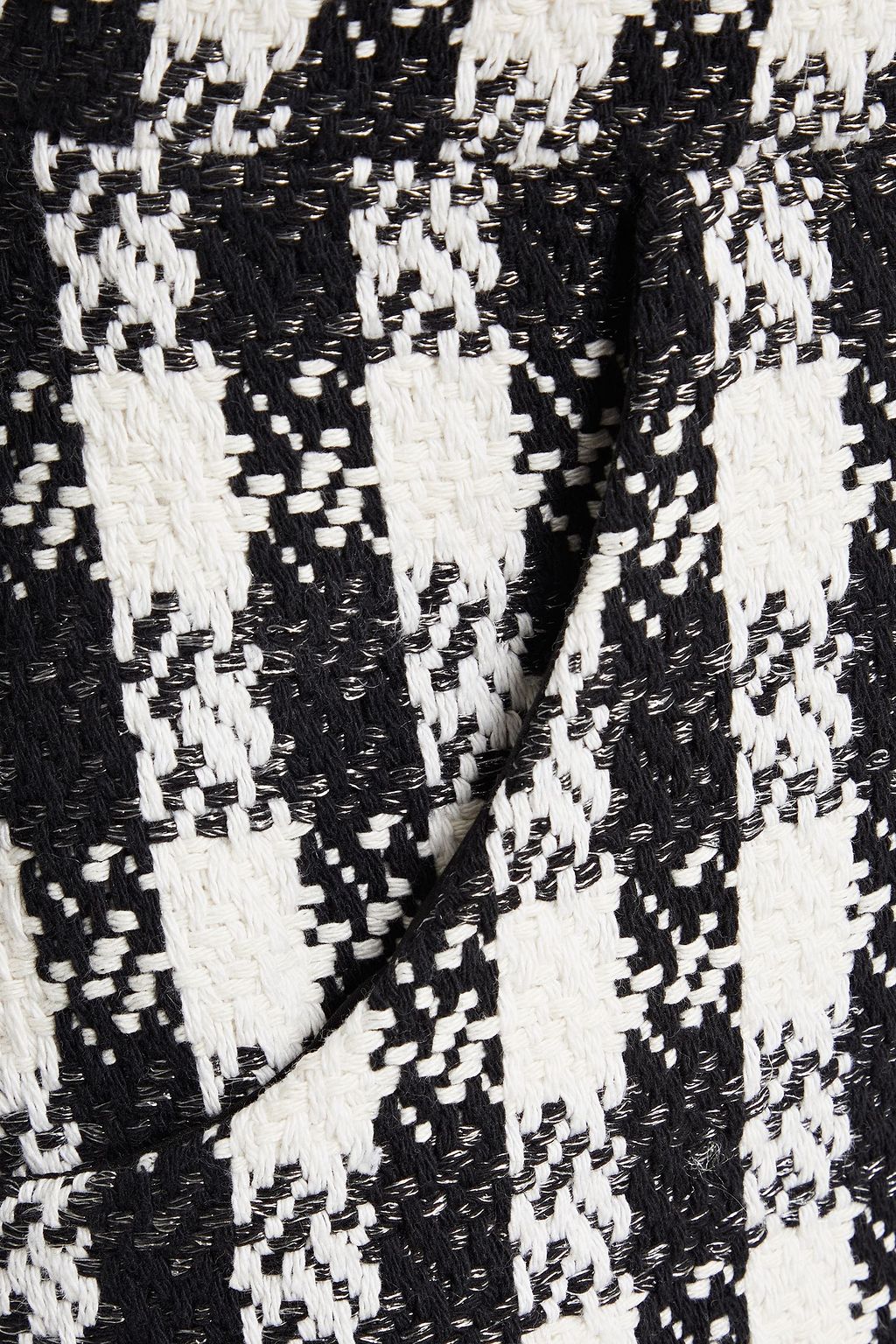 MAJE Checked cotton-blend tweed coat
