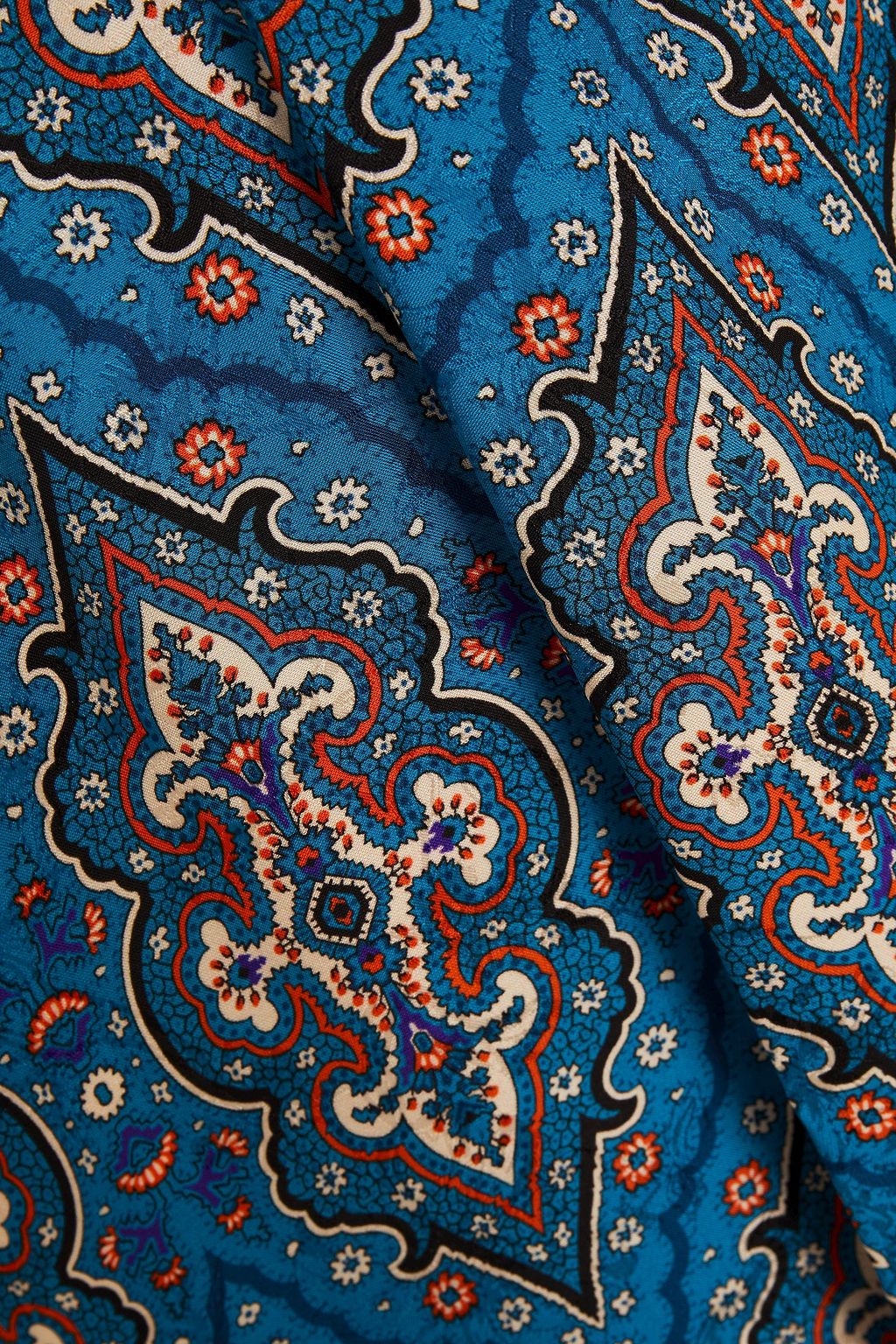 SANDRO Kael gathered printed jacquard mini dress