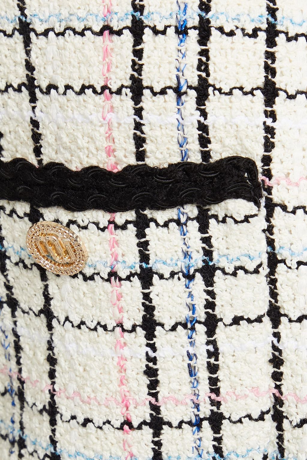 MAJE Checked cotton-blend bouclé-tweed jacket