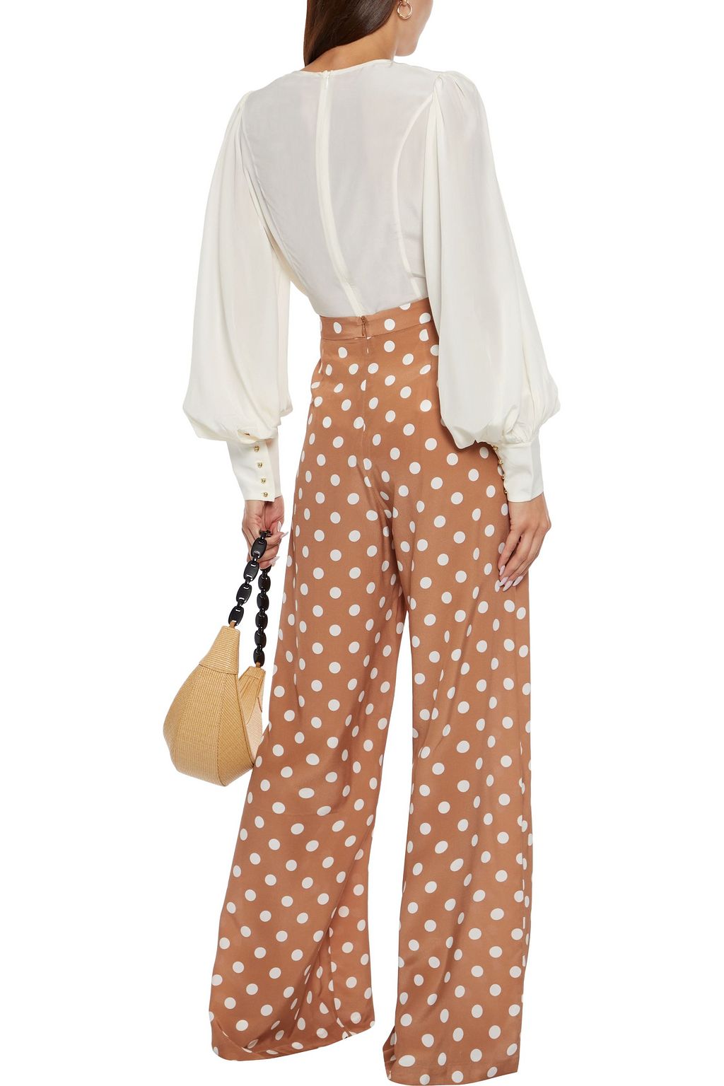 ZIMMERMANN Gathered silk crepe de chine blouse