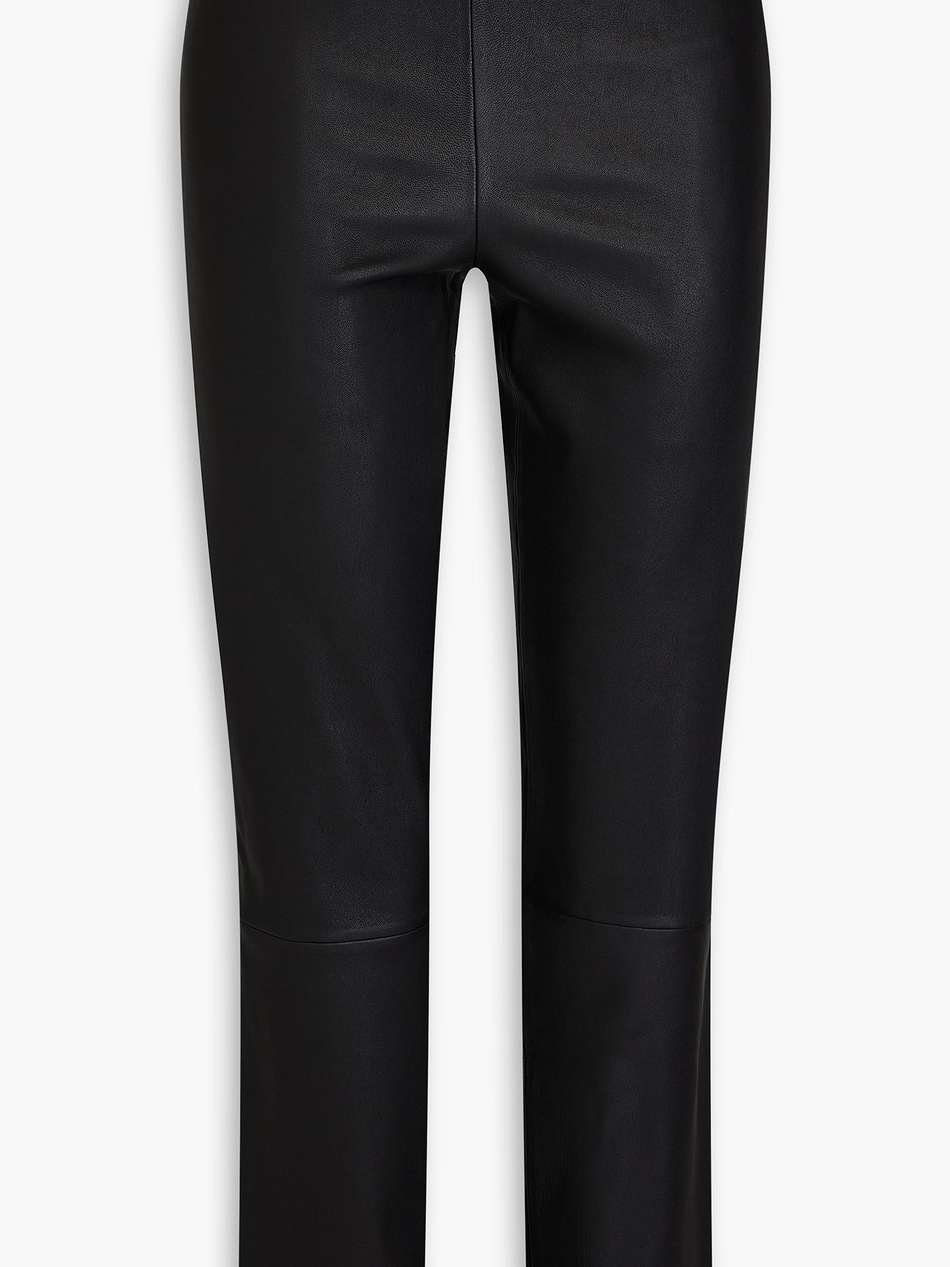 cropped leather leggings
