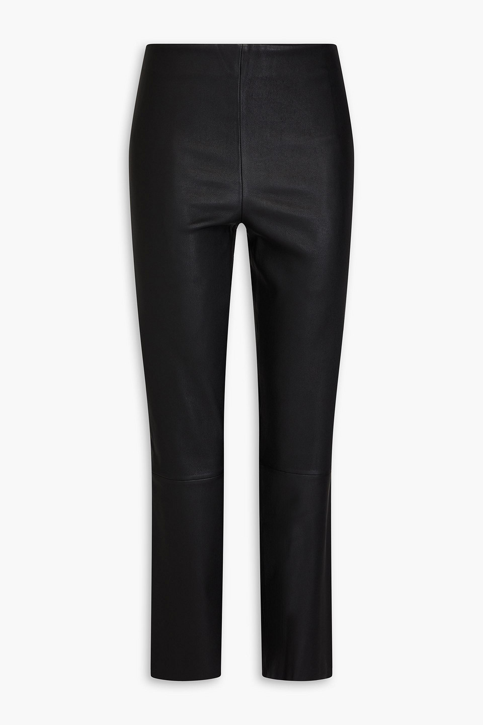 By Malene Birger Cropped Leather Leggings In Black