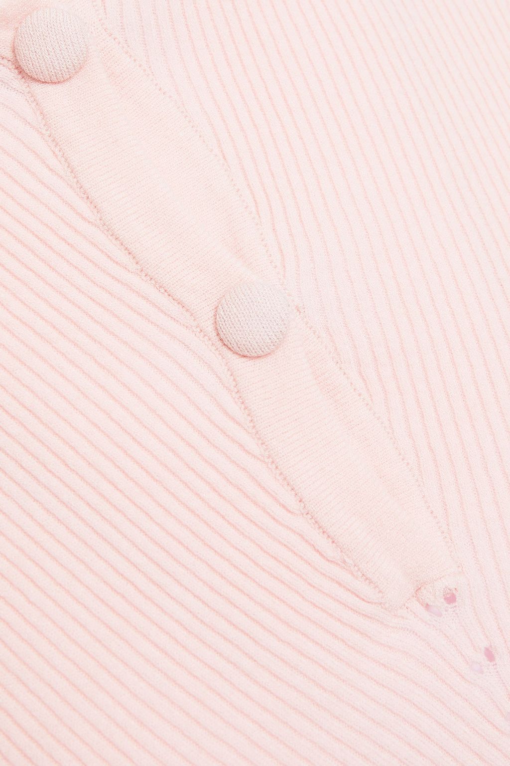 LIVE THE PROCESS Cropped ribbed-knit polo shirt