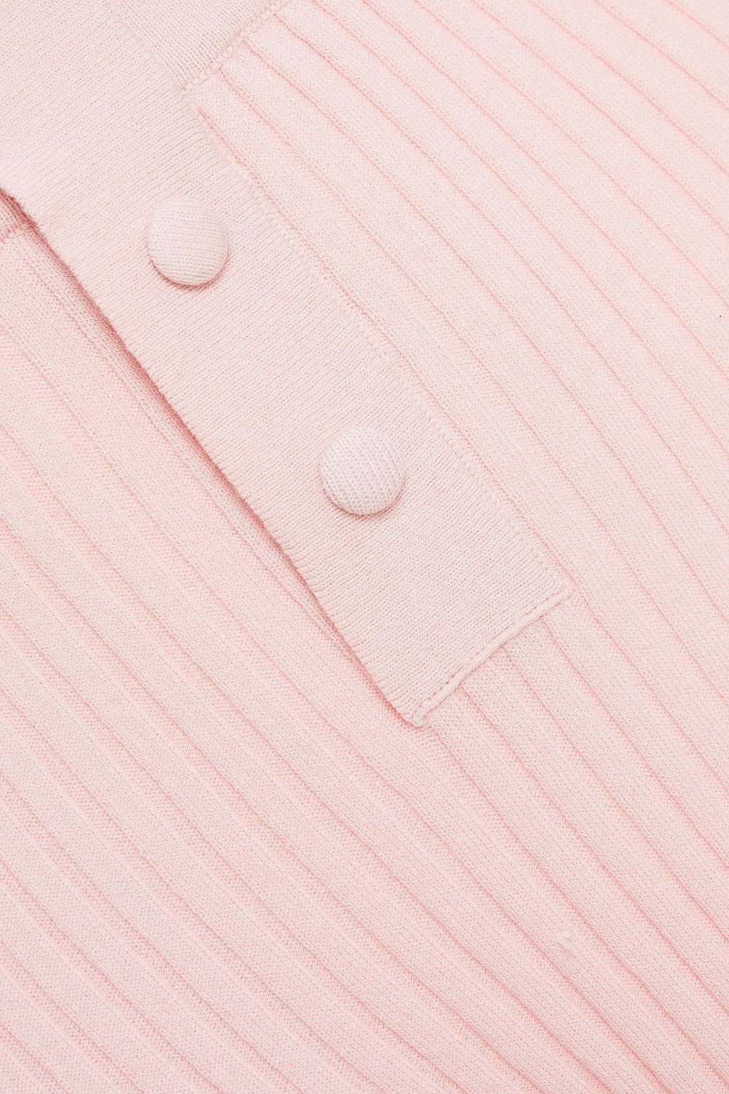 LIVE THE PROCESS Snap-detailed ribbed-knit shorts