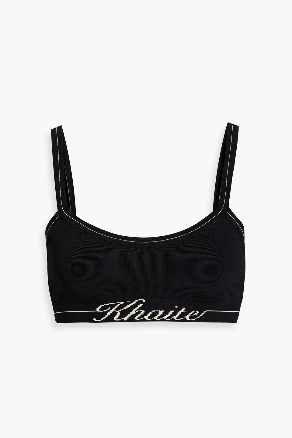 Khaite Carmelo Jacquard-knit Bra Top In Black