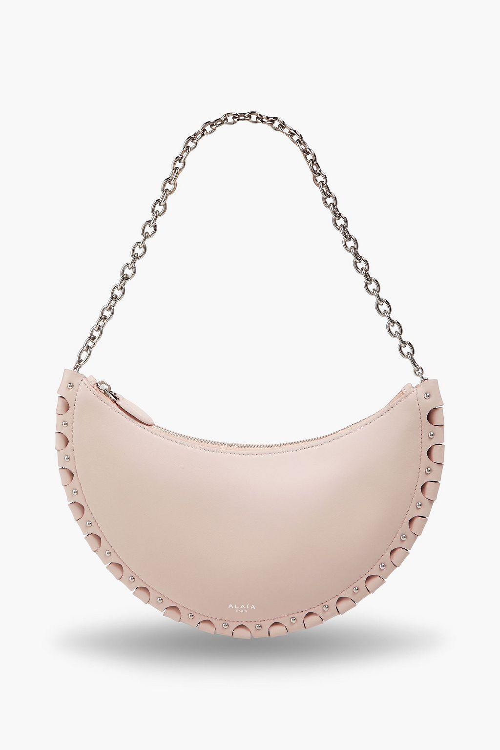 ALAÏA Demi Lune studded laser-cut leather shoulder bag, Sale up to 70% off