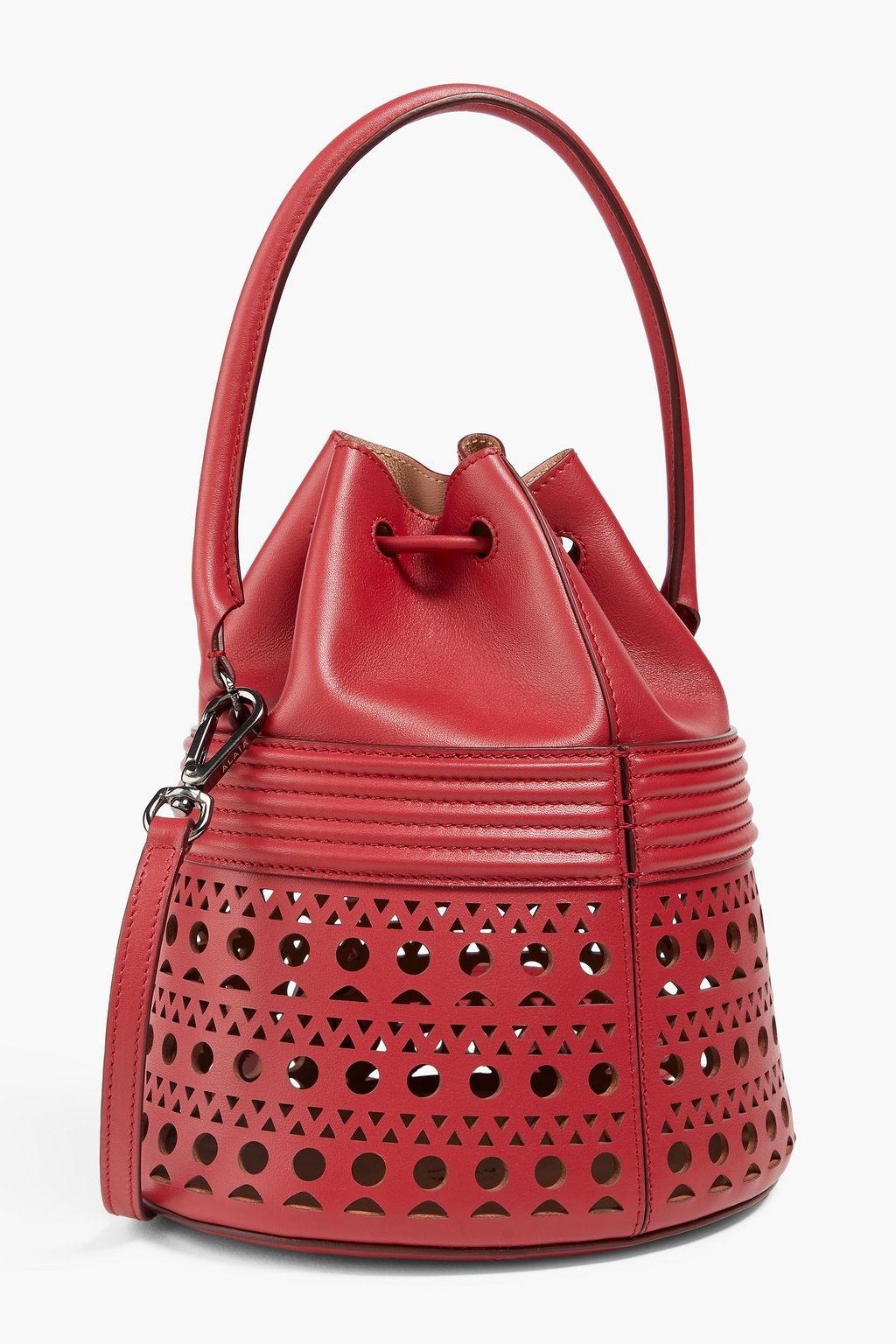 ALAÏA Bucket Corset laser-cut leather bucket bag