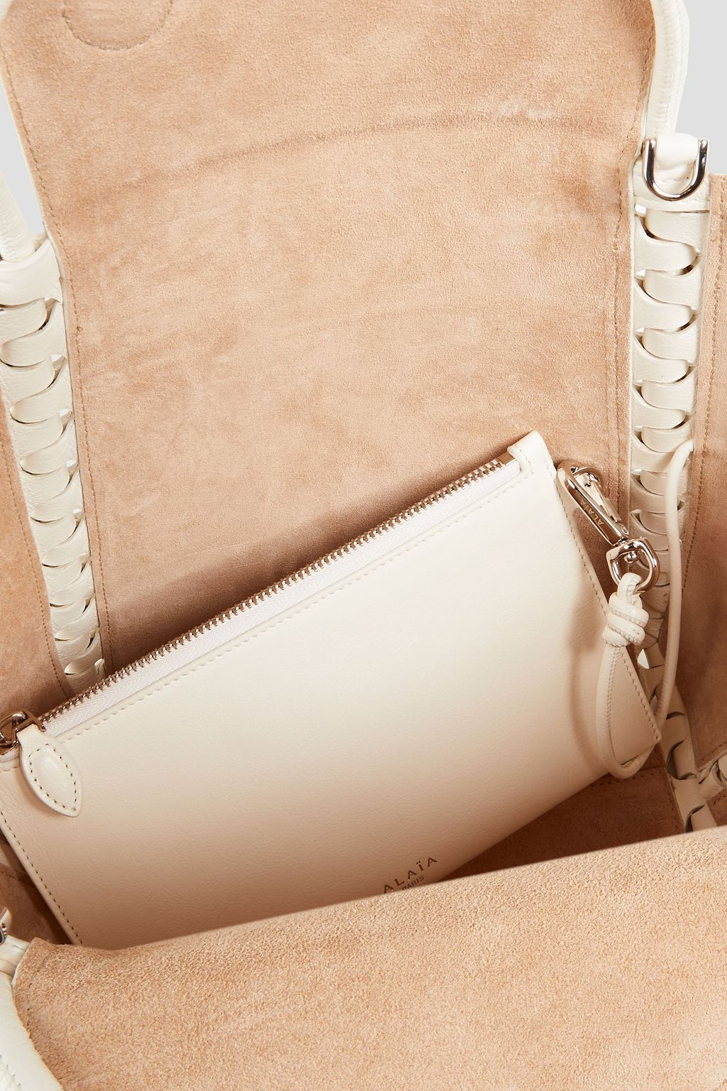 ALAÏA Le Hinge small laser-cut studded leather tote