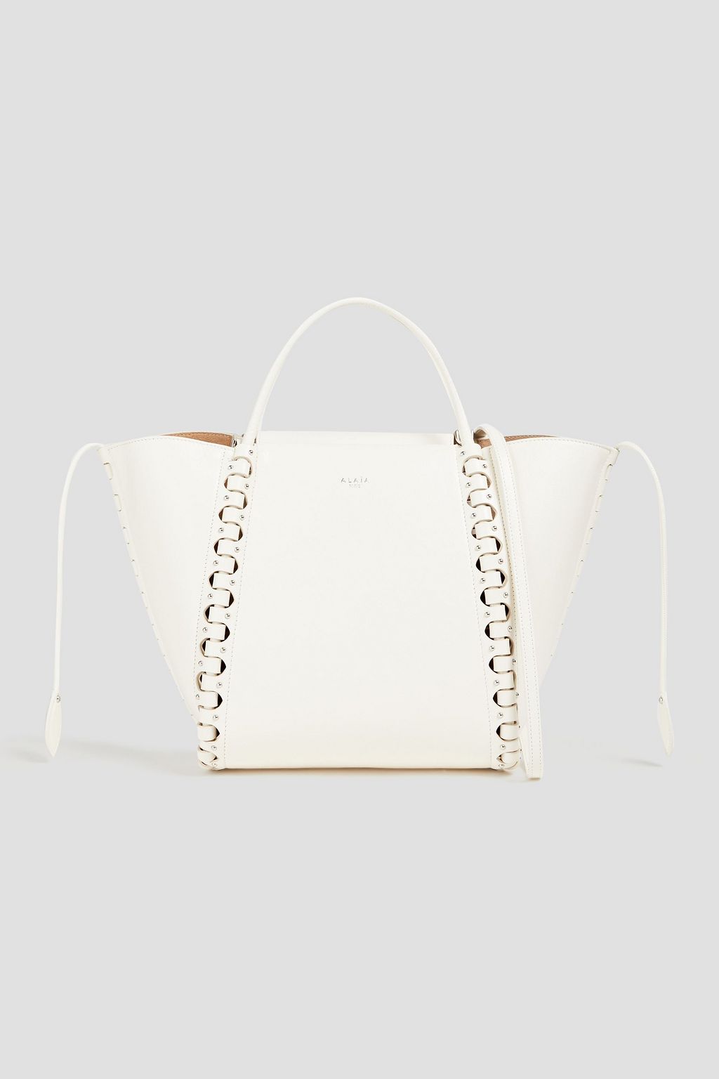ALAÏA Le Hinge small laser-cut studded leather tote