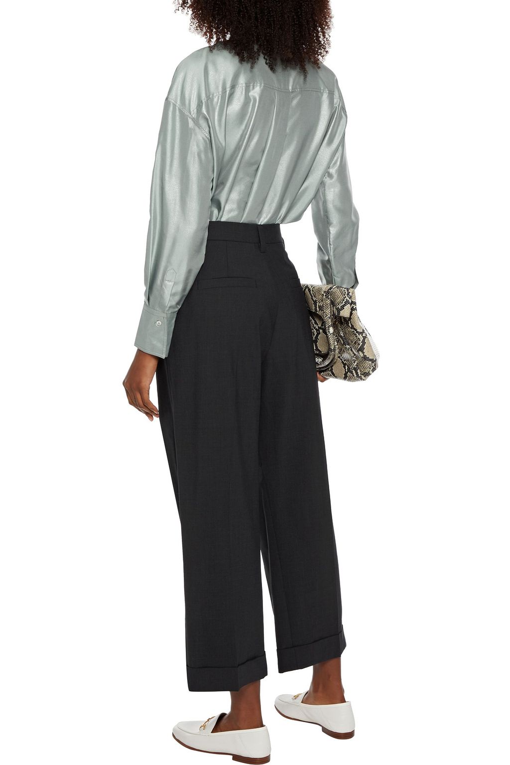 BRUNELLO CUCINELLI Cropped wool-blend wide-leg pants
