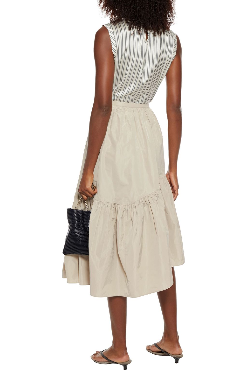 BRUNELLO CUCINELLI Striped silk top