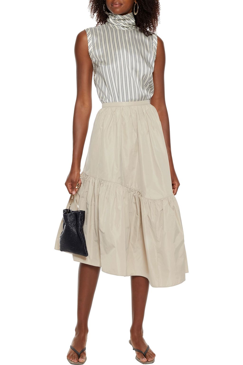 BRUNELLO CUCINELLI Striped silk top