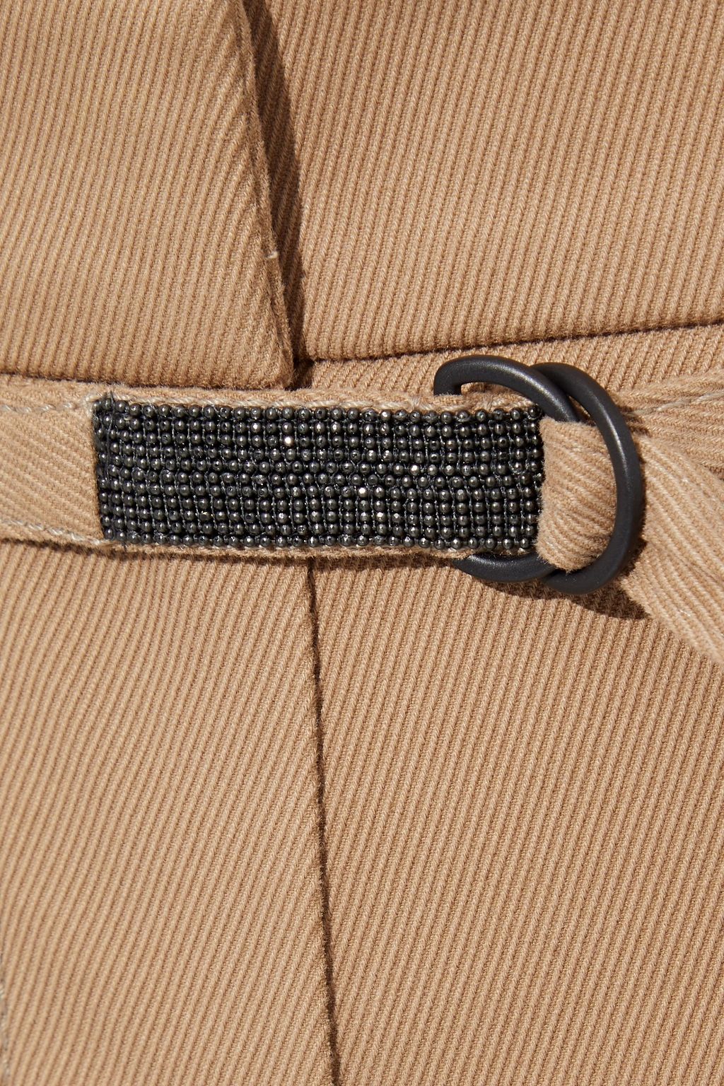 BRUNELLO CUCINELLI Belted cotton-blend twill straight-leg pants