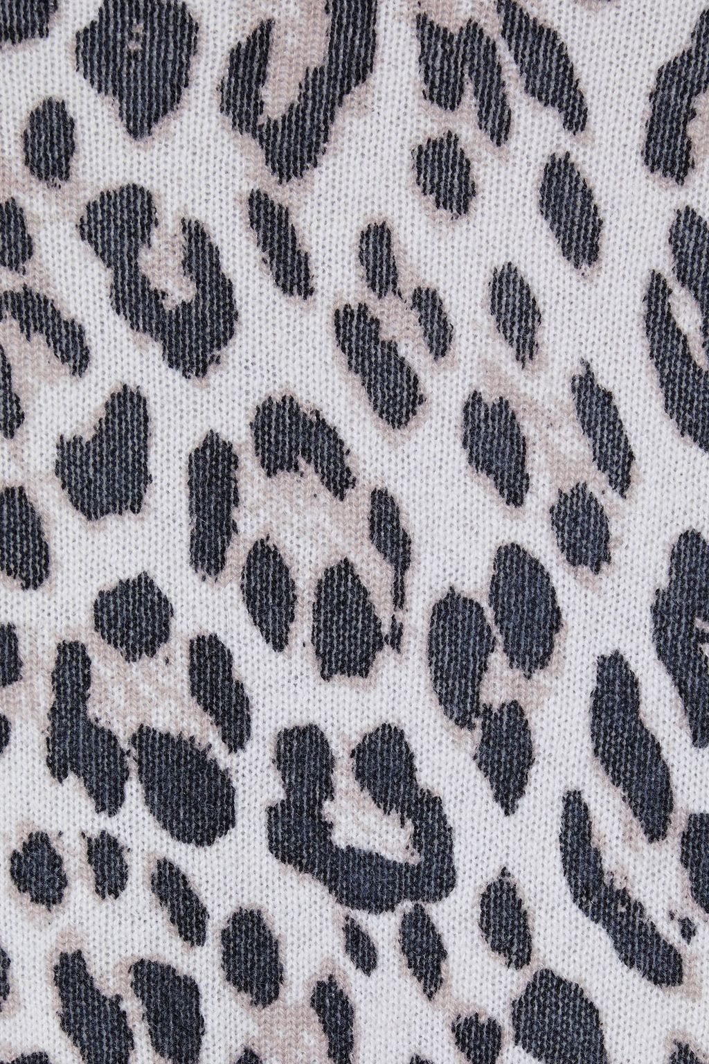 ALICE + OLIVIA Ansley cropped leopard-print cashmere sweater
