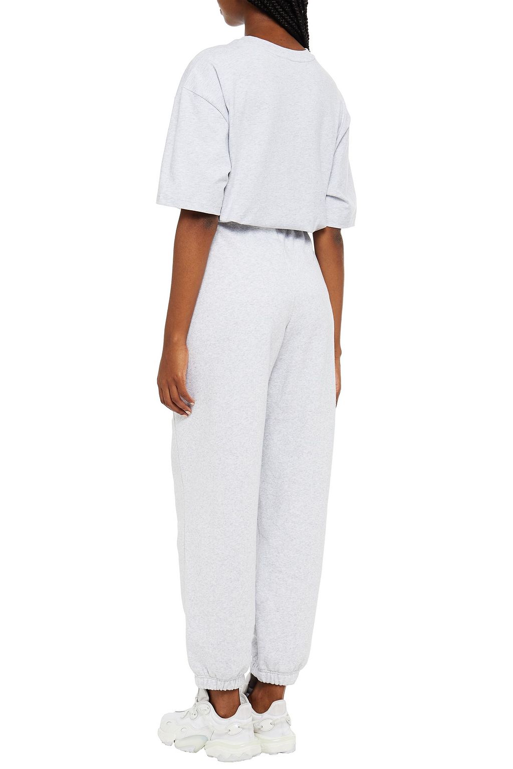 ADIDAS ORIGINALS Mélange cotton-blend fleece track pants