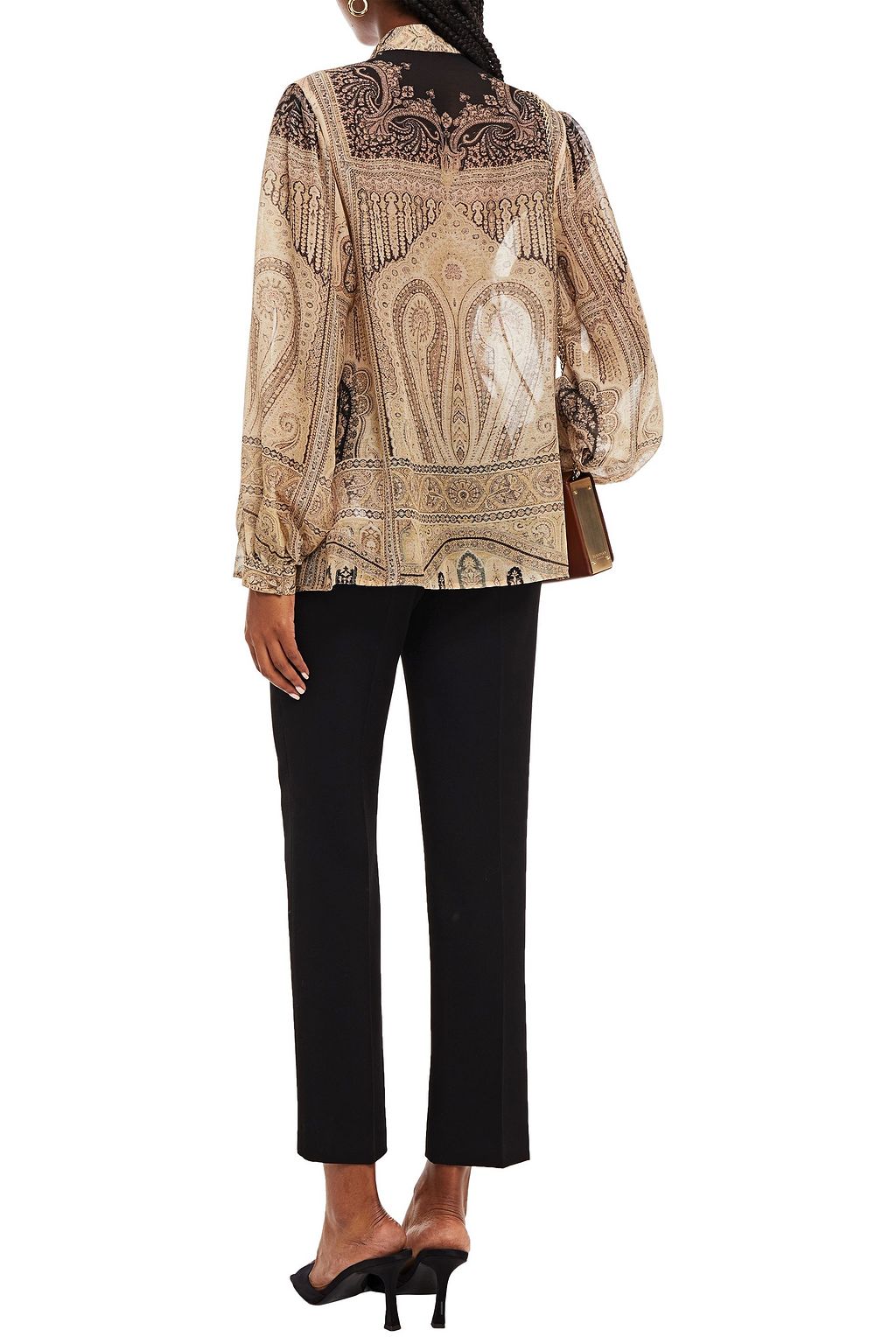 ETRO Paisley-print silk and wool-blend georgette blouse