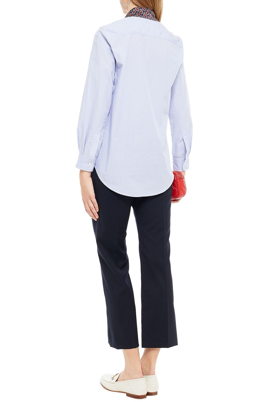 SANDRO Printed cotton-poplin shirt