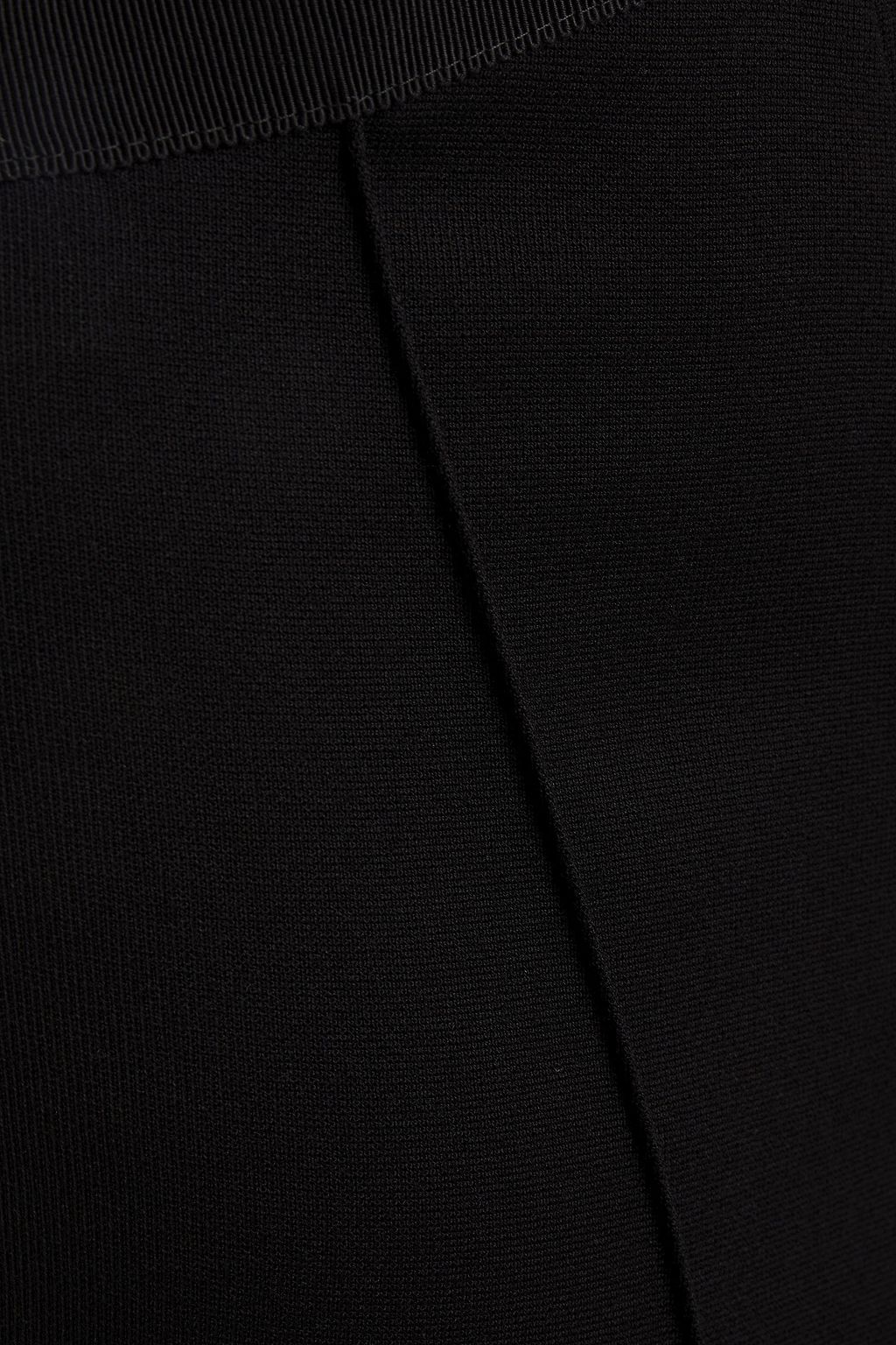 ETRO Cropped grosgrain-trimmed wool-twill tapered pants