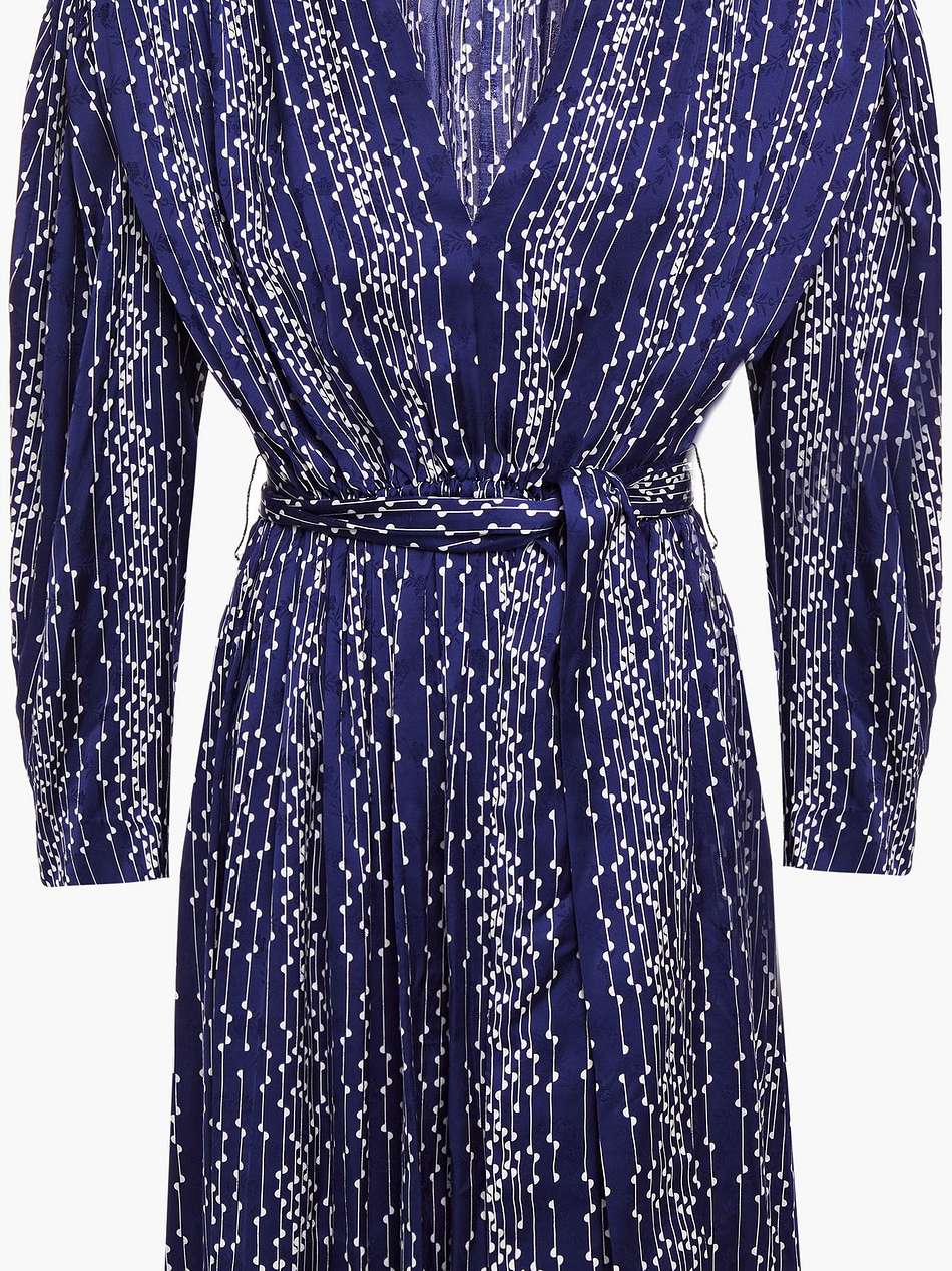 gathered printed satin-jacquard mini dress