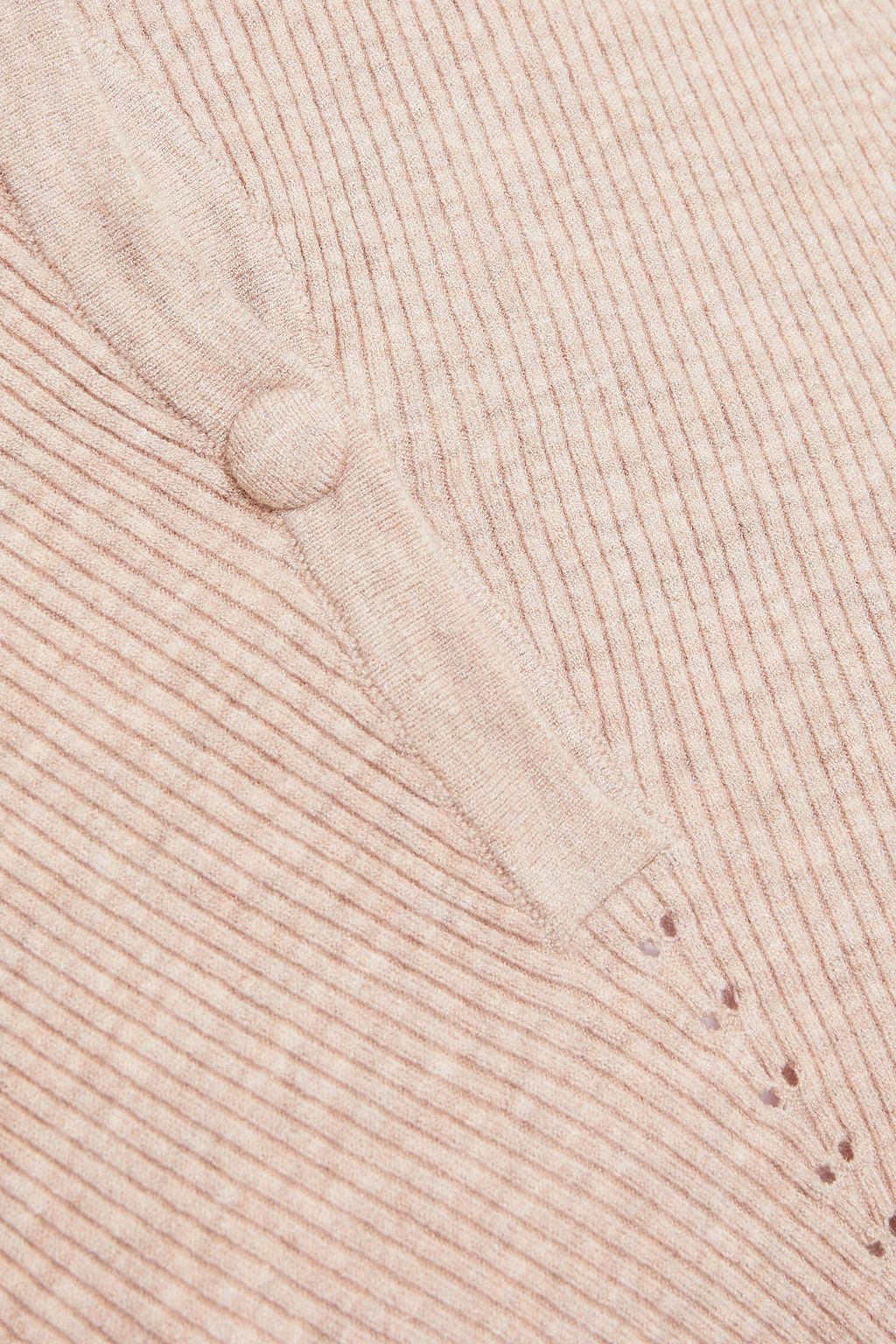 LIVE THE PROCESS Cropped ribbed-knit polo shirt