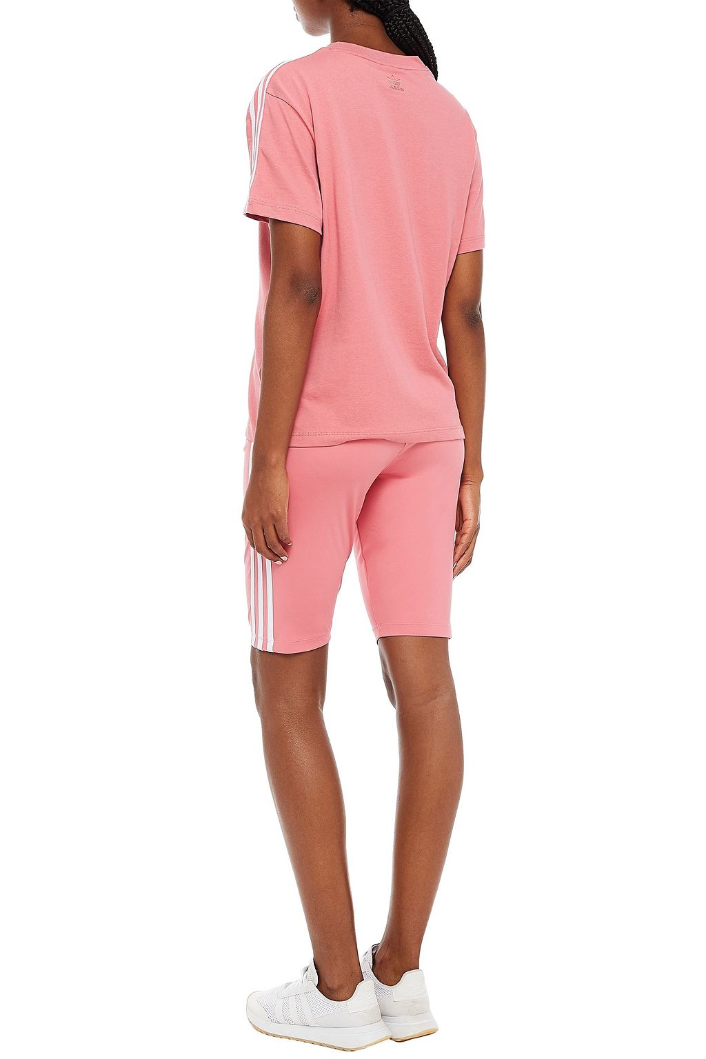 ADIDAS ORIGINALS Striped cotton-blend jersey T-shirt