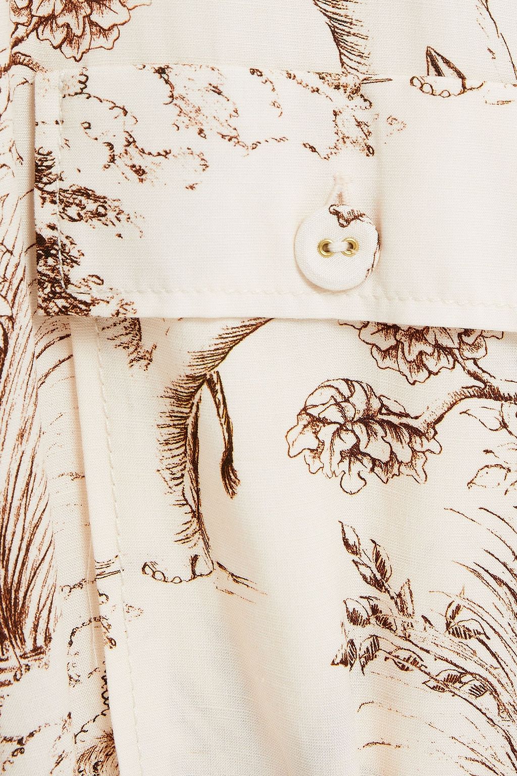 SANDRO Jaine belted printed woven playsuit
