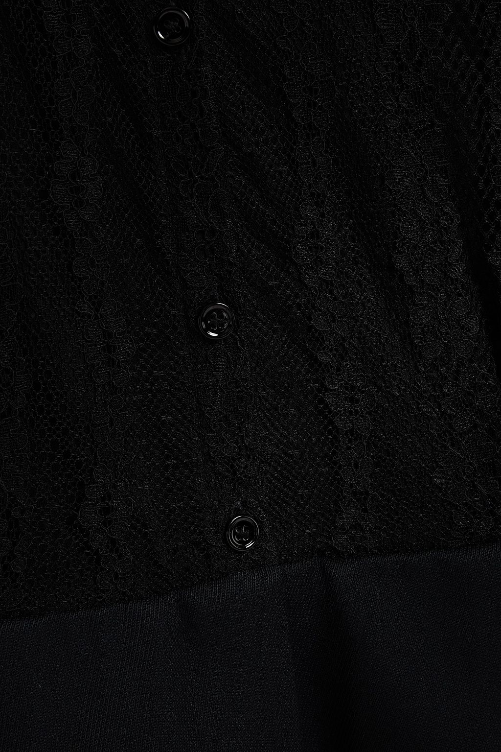 SANDRO Lize corded lace-paneled velvet-trimmed twill jumpsuit