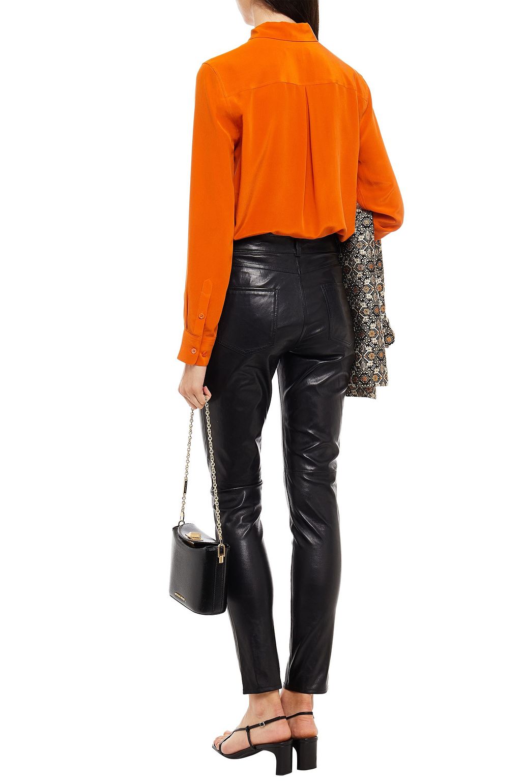 SANDRO Stretch-leather slim-leg pants