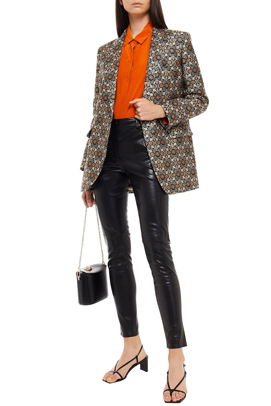 SANDRO Stretch-leather slim-leg pants