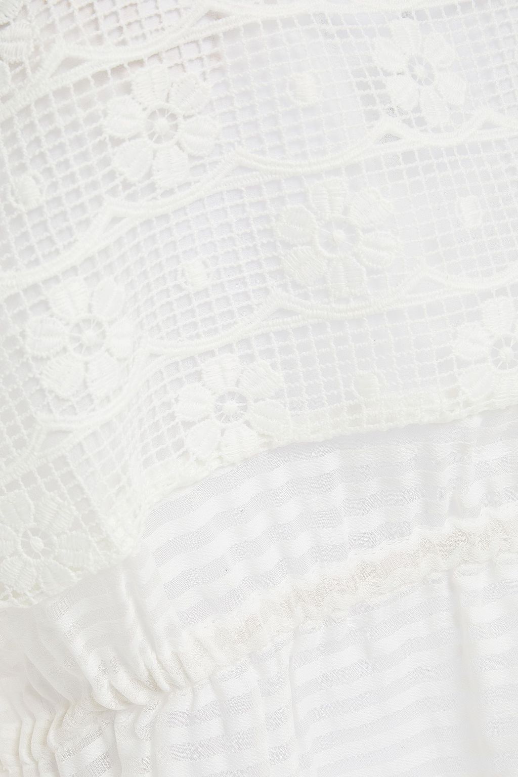 SANDRO Sarah macramé-paneled jacquard top