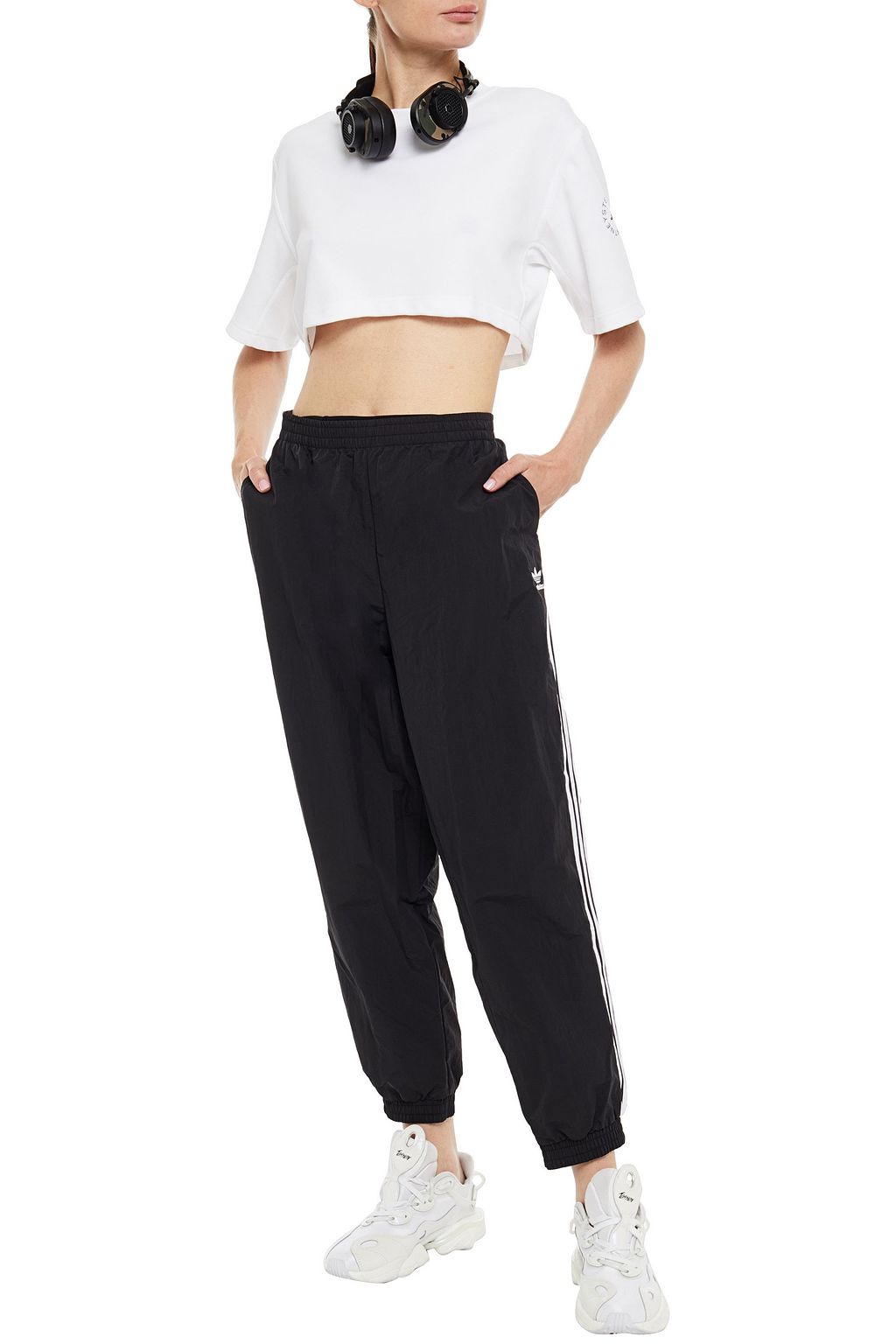 ADIDAS ORIGINALS Stretch-jersey and shell track pants