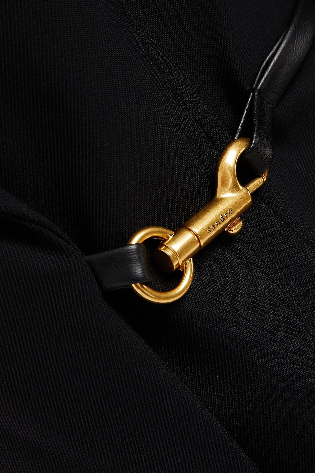 SANDRO Pelyna leather-trimmed twill blazer