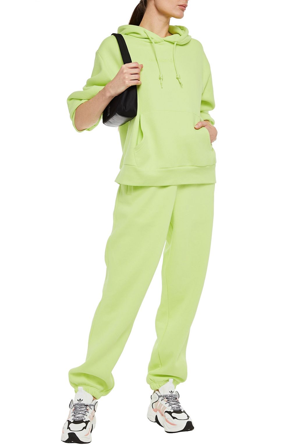 ADIDAS ORIGINALS Neon cotton-blend fleece track pants