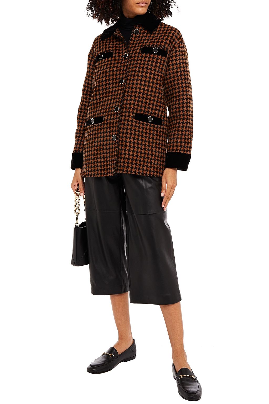 SANDRO Tayla button-embellished wool-blend felt coat