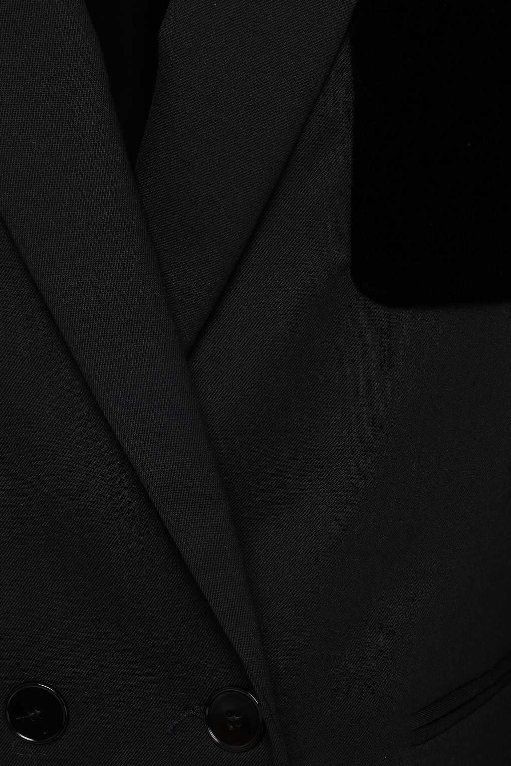 SANDRO Nicky double-breasted velvet-trimmed twill blazer