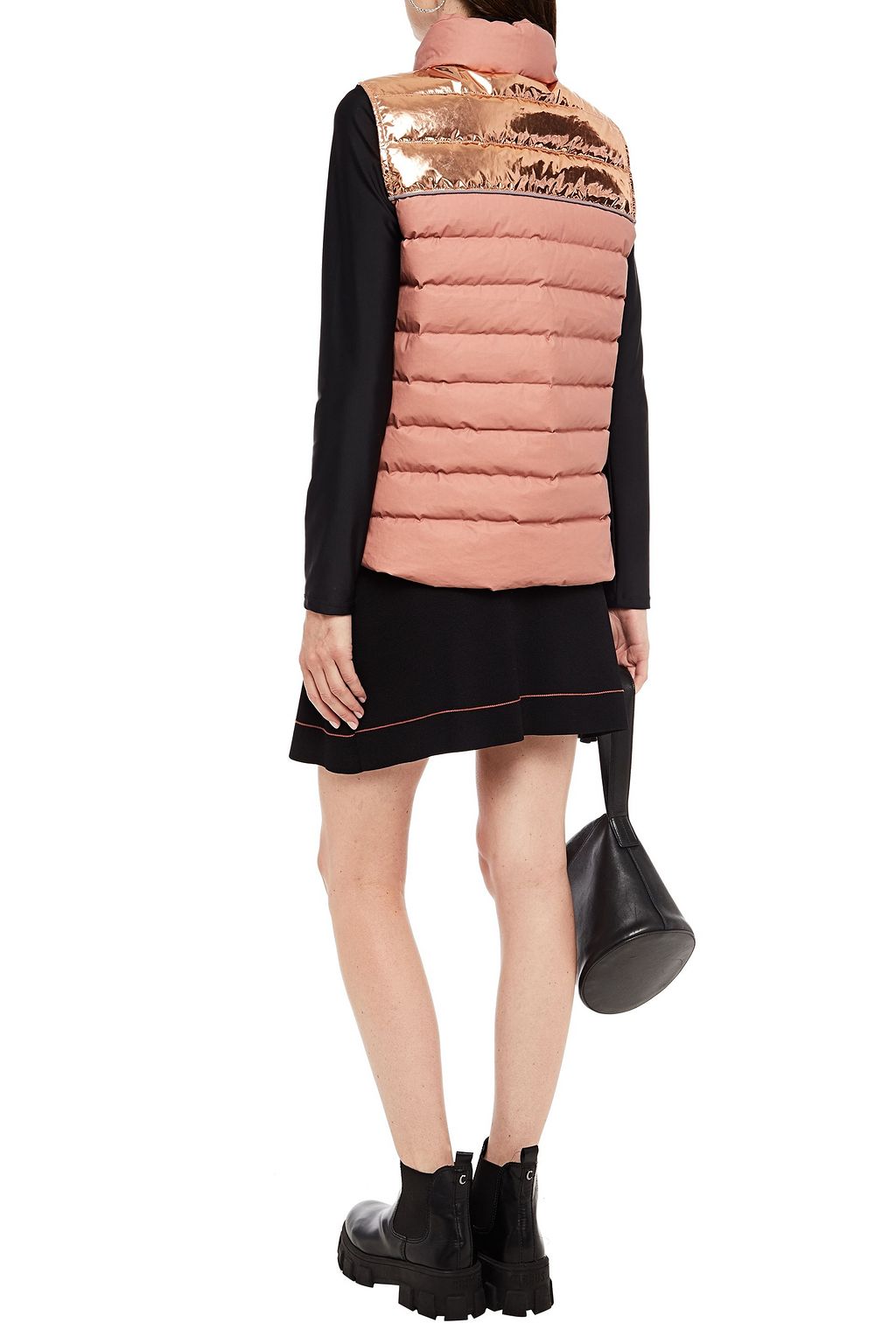 IENKI IENKI Paneled metallic quilted shell vest
