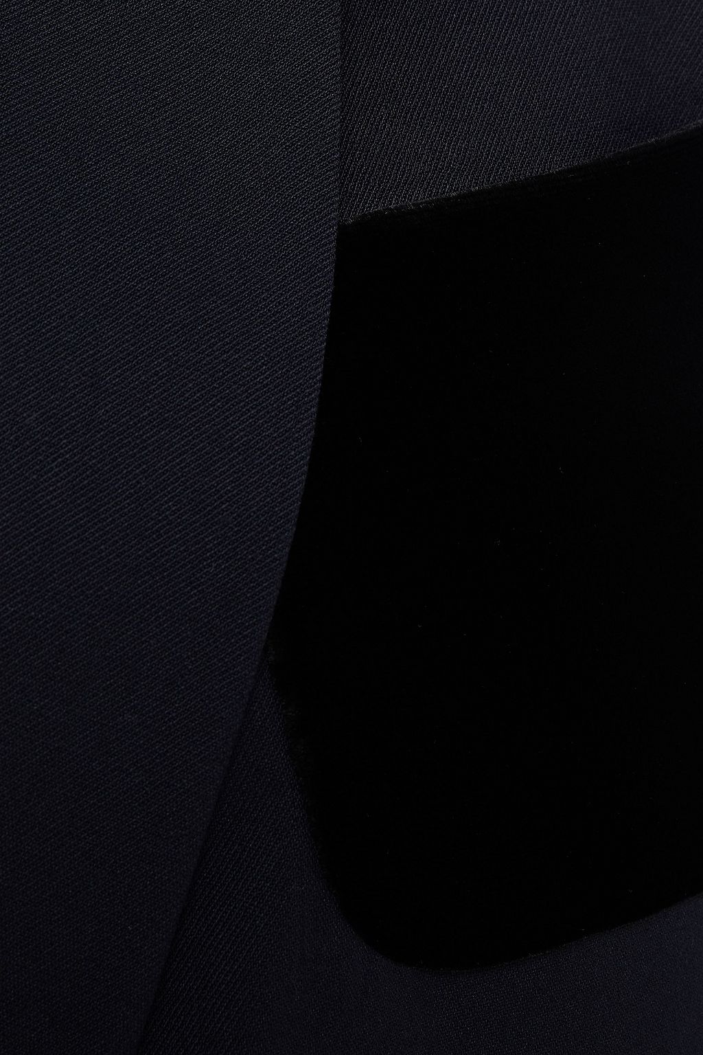 SANDRO Double-breasted velvet-trimmed twill blazer