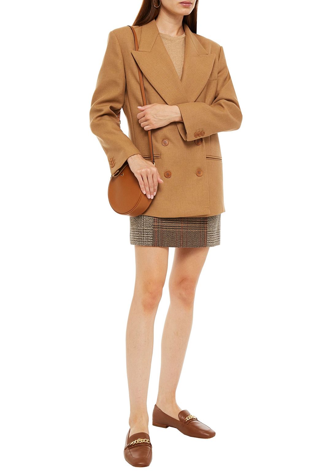 SANDRO Toby double-breasted twill blazer