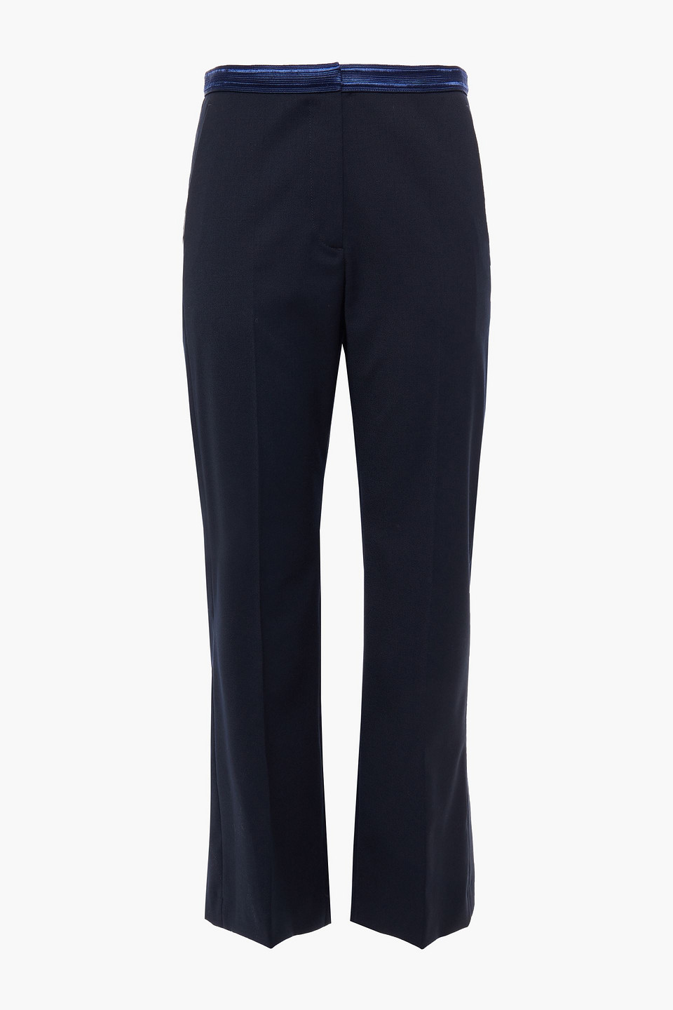 Embroidered twill kick-flare pants