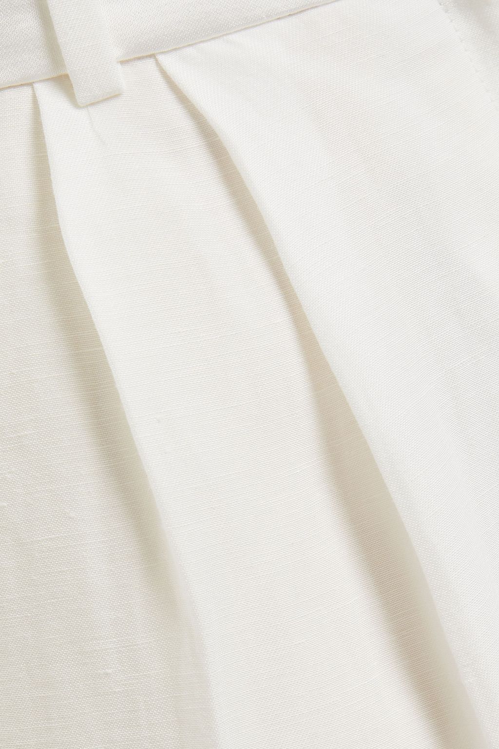 SANDRO Pleated slub-woven wide-leg pants